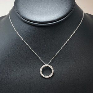 CZ Studded Circle on a Chain ~ Sterling Silver